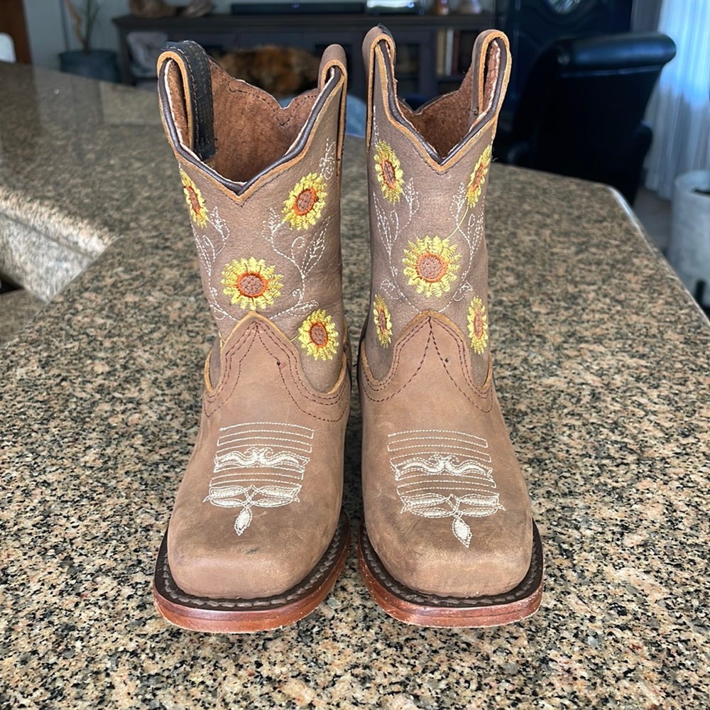 Darling sunflower toddler cowgirl boots